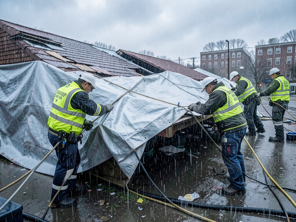 Local storm damage roof repair and insurance help